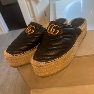 Gucci leather platform shoes